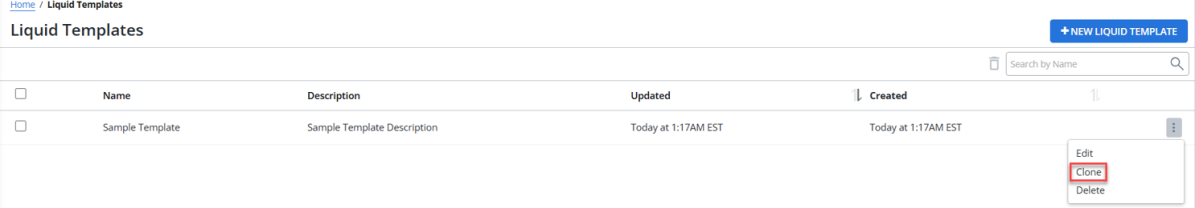 clone liquid template